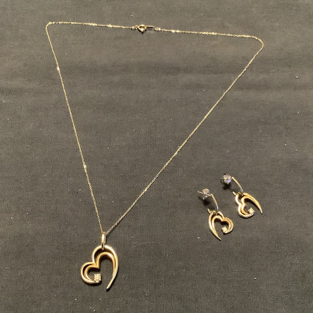 Open Hearts Collection by Jane Seymour Necklace & Pierced Earrings